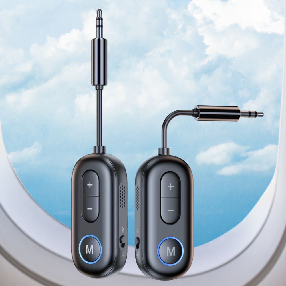 Wireless Bluetooth 5.4 Audio Transmitter Receiver Airplane Adapter with Mic