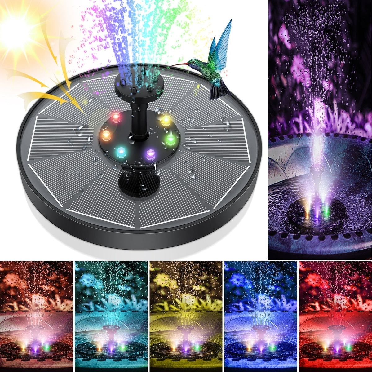 LED Solar Energy Fountain