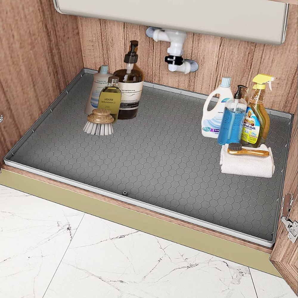 Large Under Kitchen Sink Mat Silicone Protective Liner