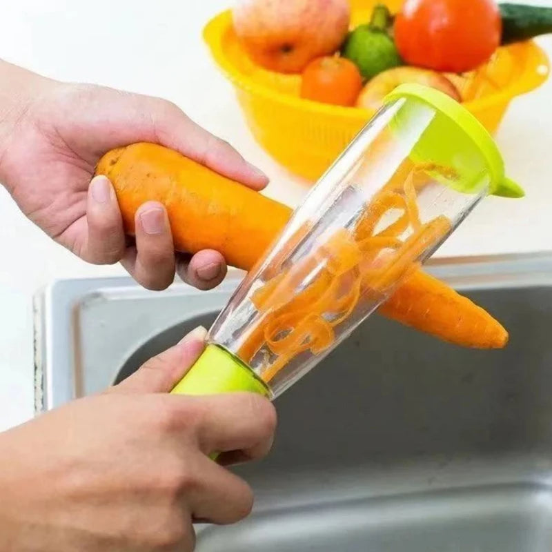 Multifunction Apple and Vegetable Peeler with Storage Tube