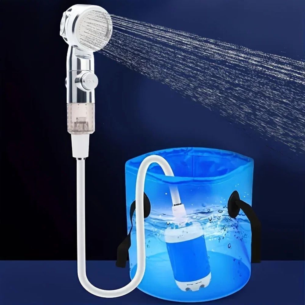 Portable USB Rechargeable Water Pump Shower Head