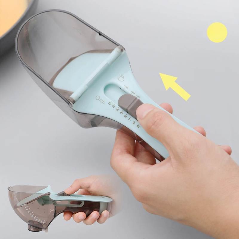 2Pcs Adjustable Measuring Cup And Measuring Spoon