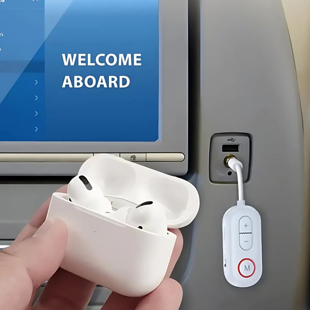 Wireless Bluetooth 5.4 Audio Transmitter Receiver Airplane Adapter with Mic