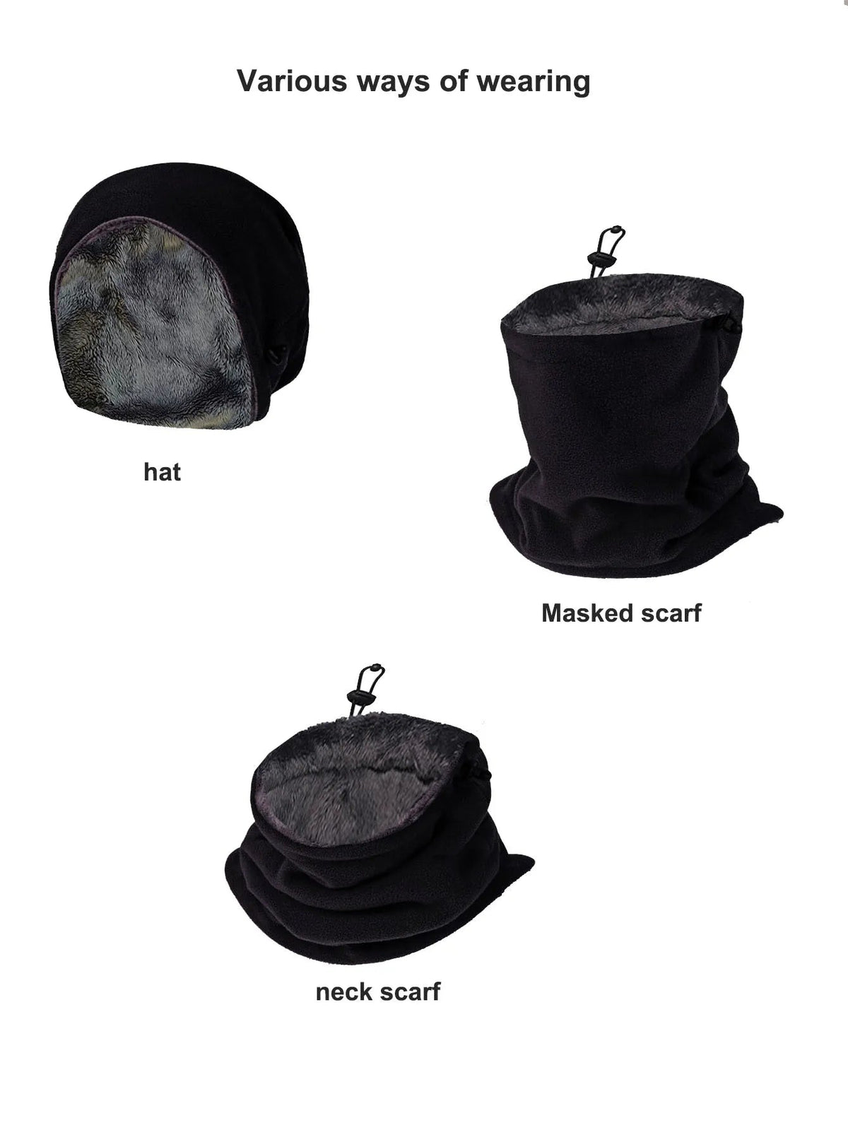 Fleece Balaclava Face Mask Neck Warmer