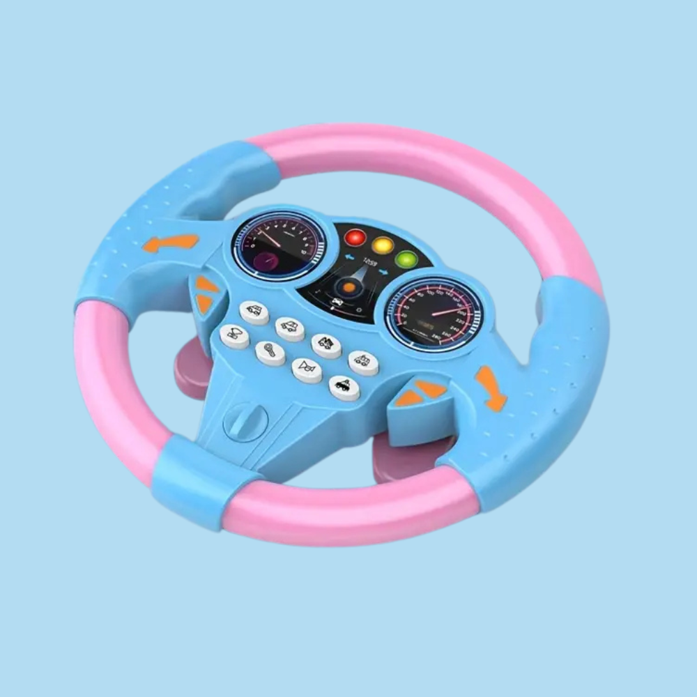 Kid's Electric Simulation Steering Wheel Suction Attachment