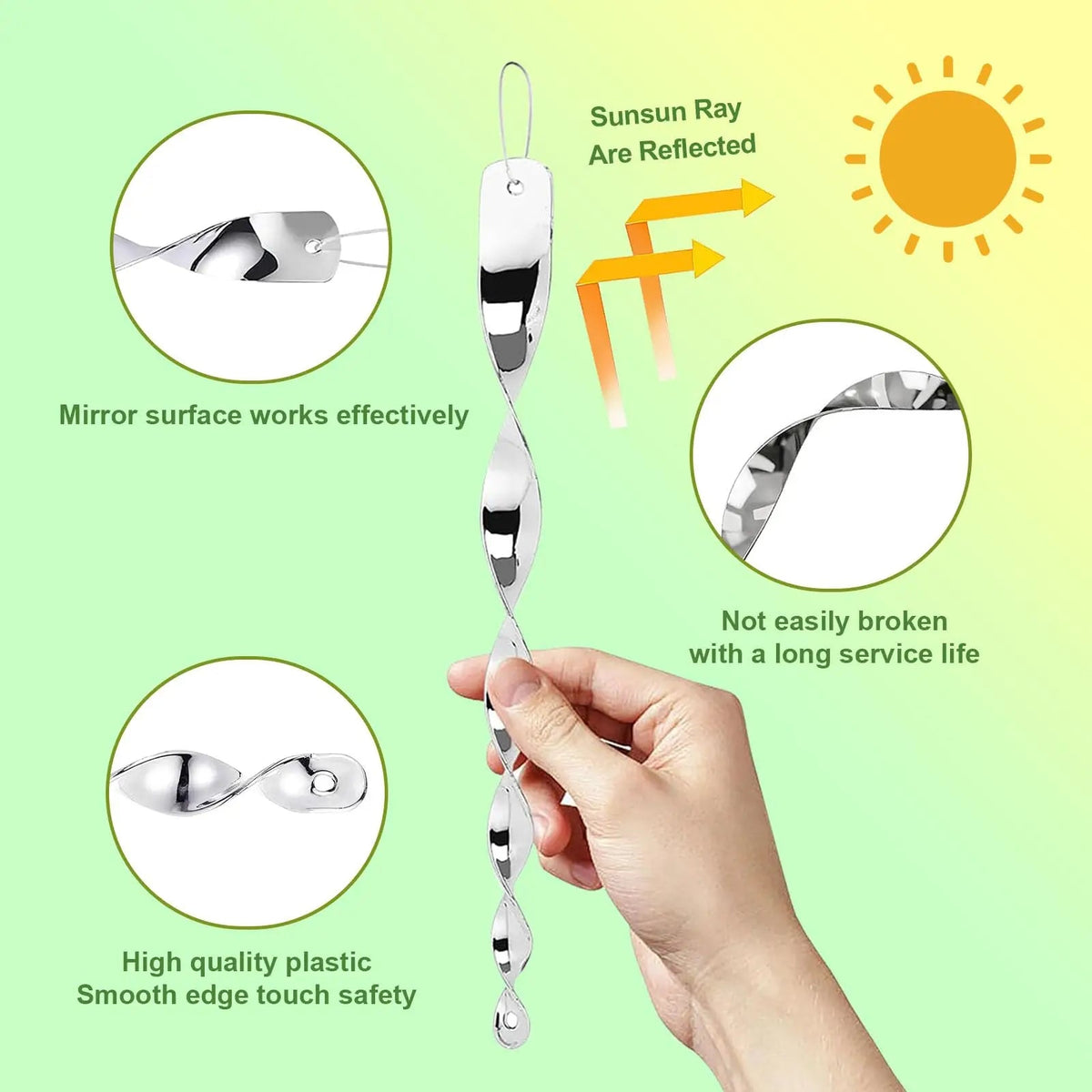 Reflective Bird Deterrent Spiral Rod