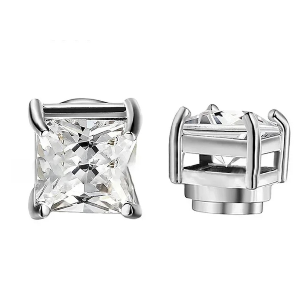 Unisex Magnetic Crystal Design Stud Earrings