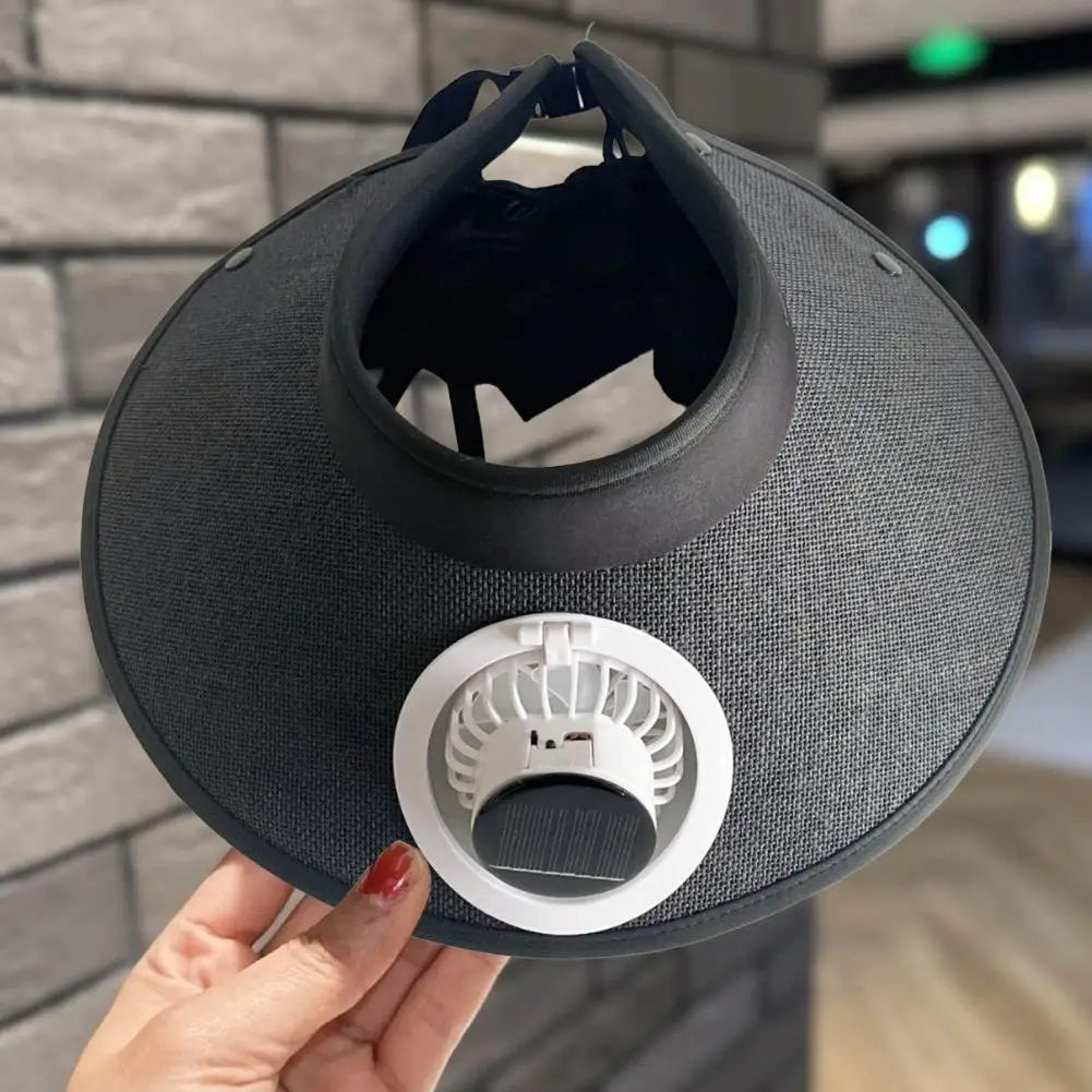 Wide Brim Sun Hat with Solar Powered Fan