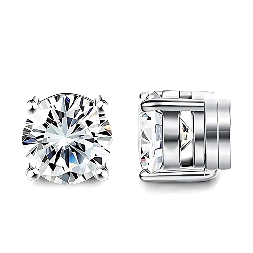 Unisex Magnetic Crystal Design Stud Earrings