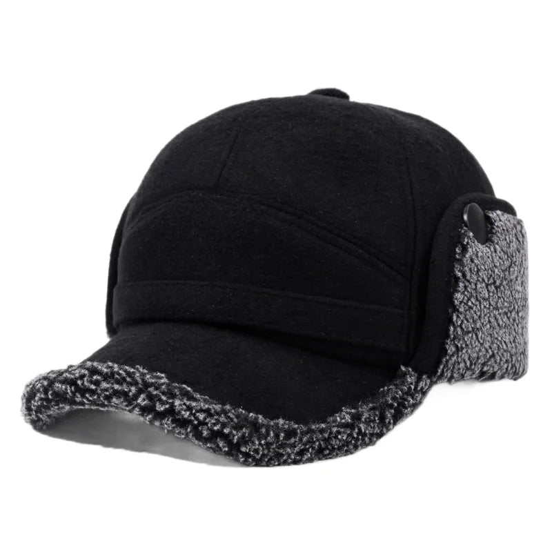 Baseball Cap with Fleece Earflaps for Winter