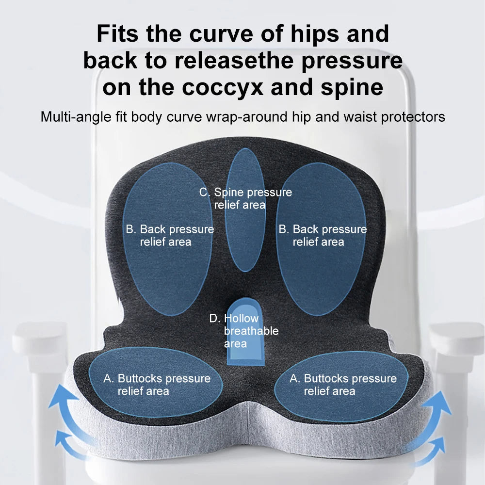 Memory Foam Lumbar Pillow Seat Cushion