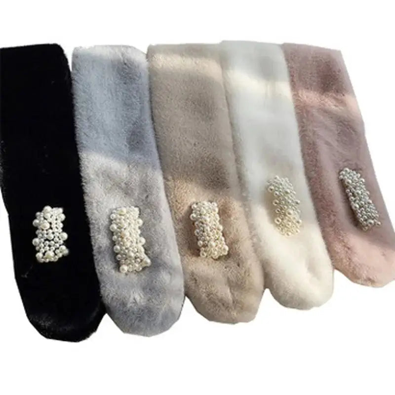 Faux Fur Pearl Winter Scarf