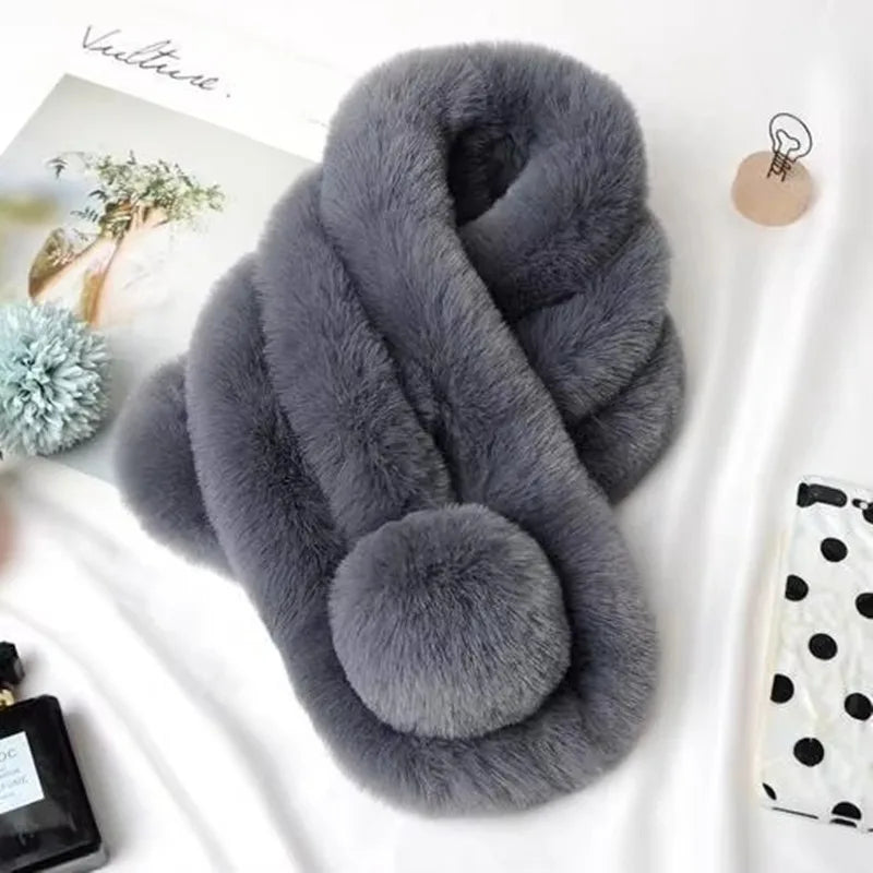 Plush Faux Fur Winter Scarf
