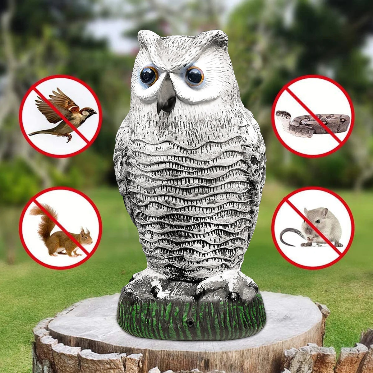 Realistic Owl Decoy Bird Repeller