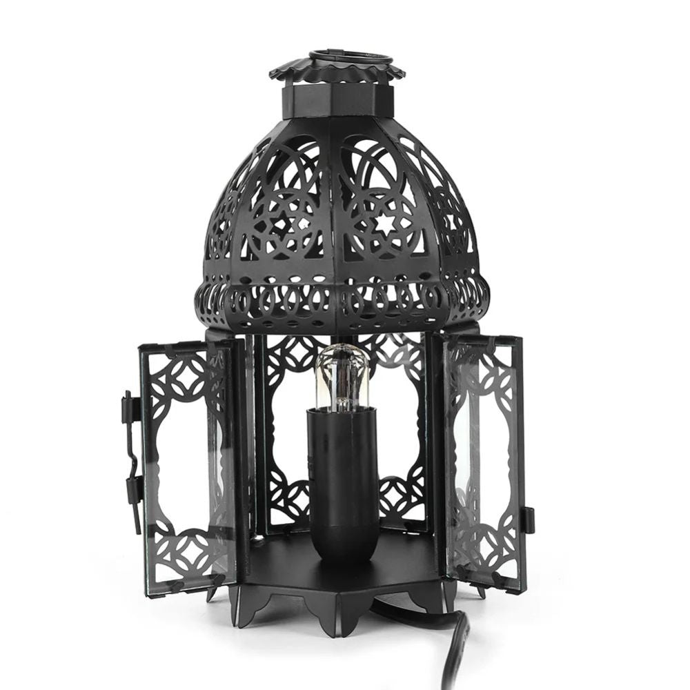 Vintage Iron Salt Rock Tabletop Lamp