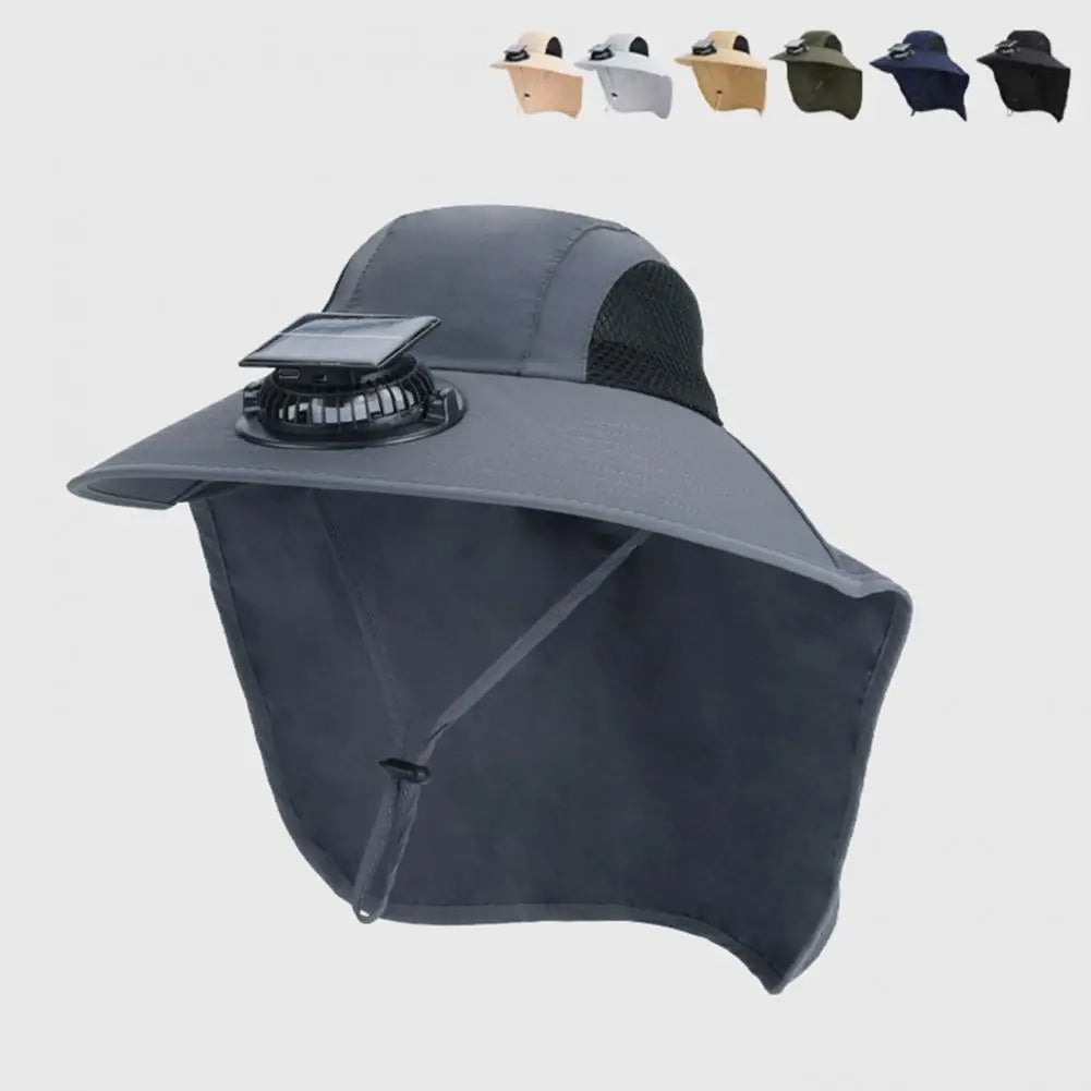 Solar Fan Hat with Wide Brim UV Protection