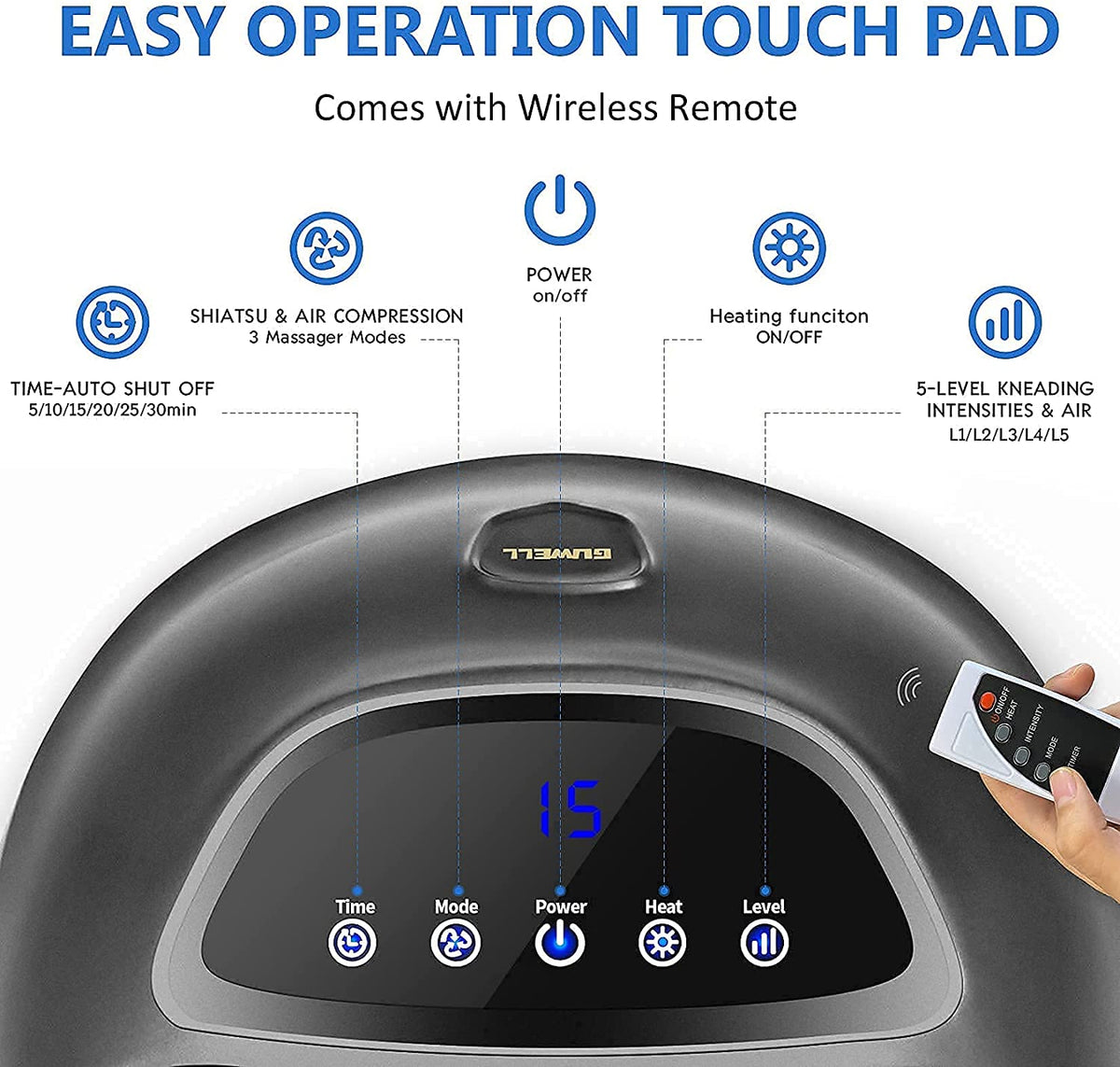 Shiatsu Electric Foot Massager With Heat
