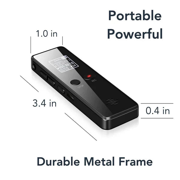 Professional Digital Voice Recorder | Audio Sound Recorder | Auto Saving Files with Built-in Speaker