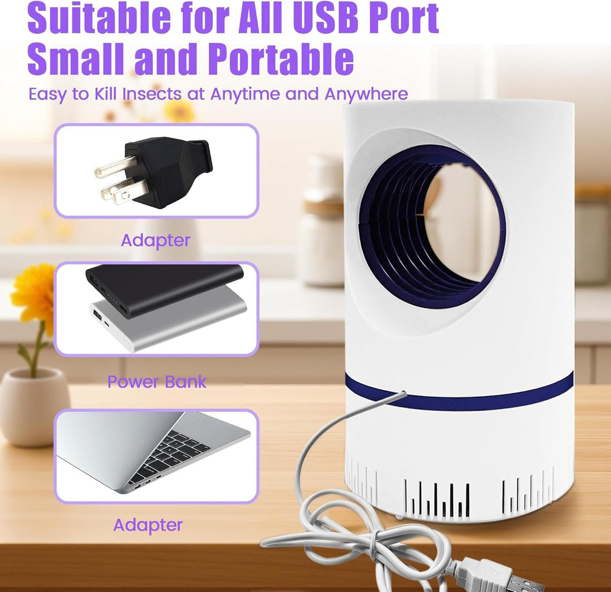 UV Light Insect Trap - Indoor/Outdoor Mosquito Fly Killer