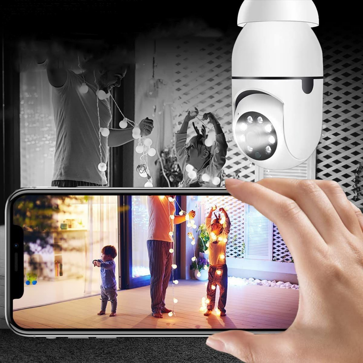 Wireless Indoor / Outdoor Smart HD Light Bulb Security Camera
