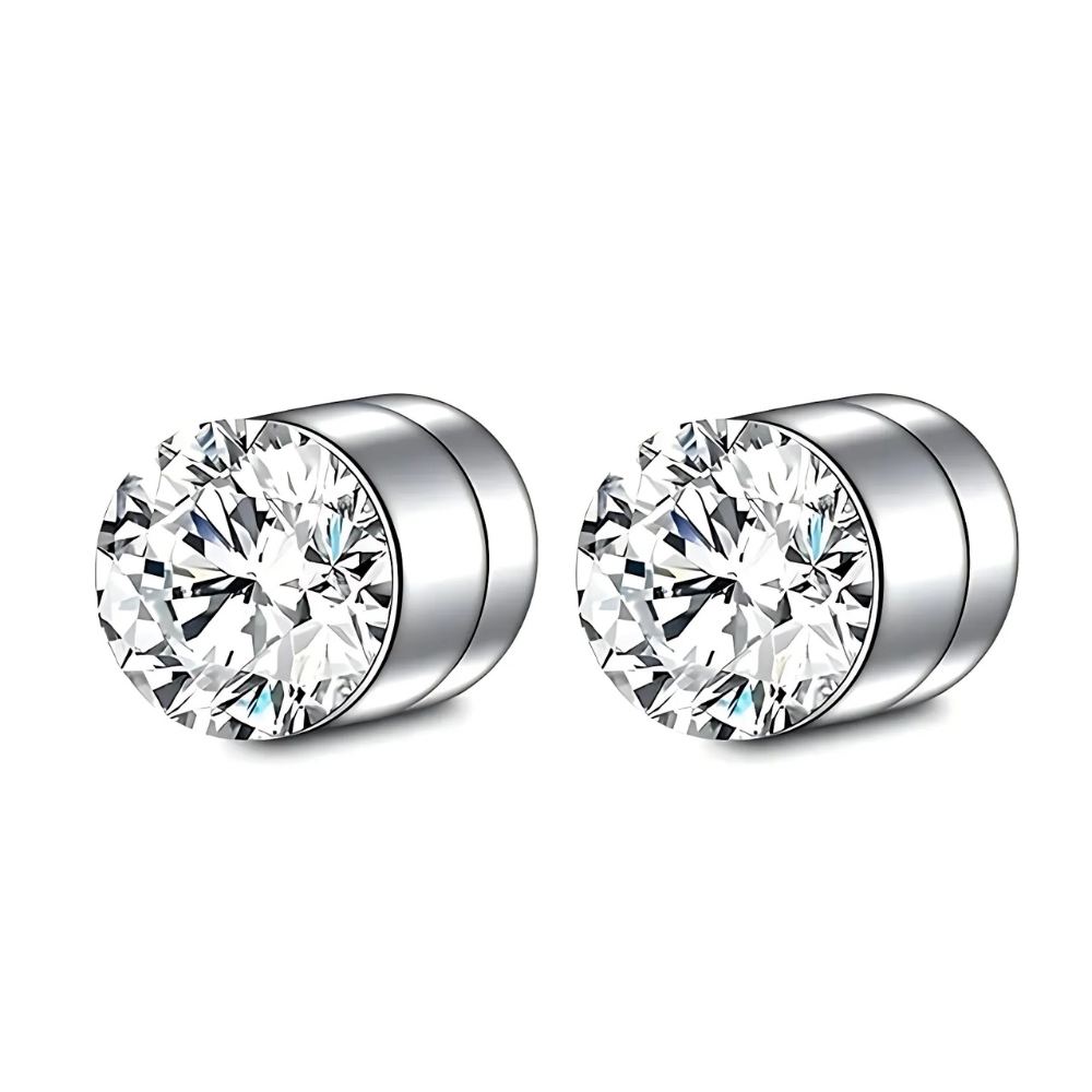 Unisex Magnetic Crystal Design Stud Earrings