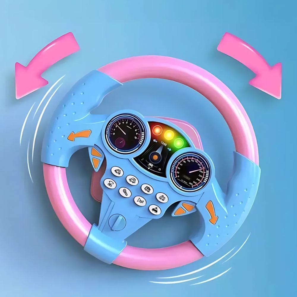 Kid's Electric Simulation Steering Wheel Suction Attachment
