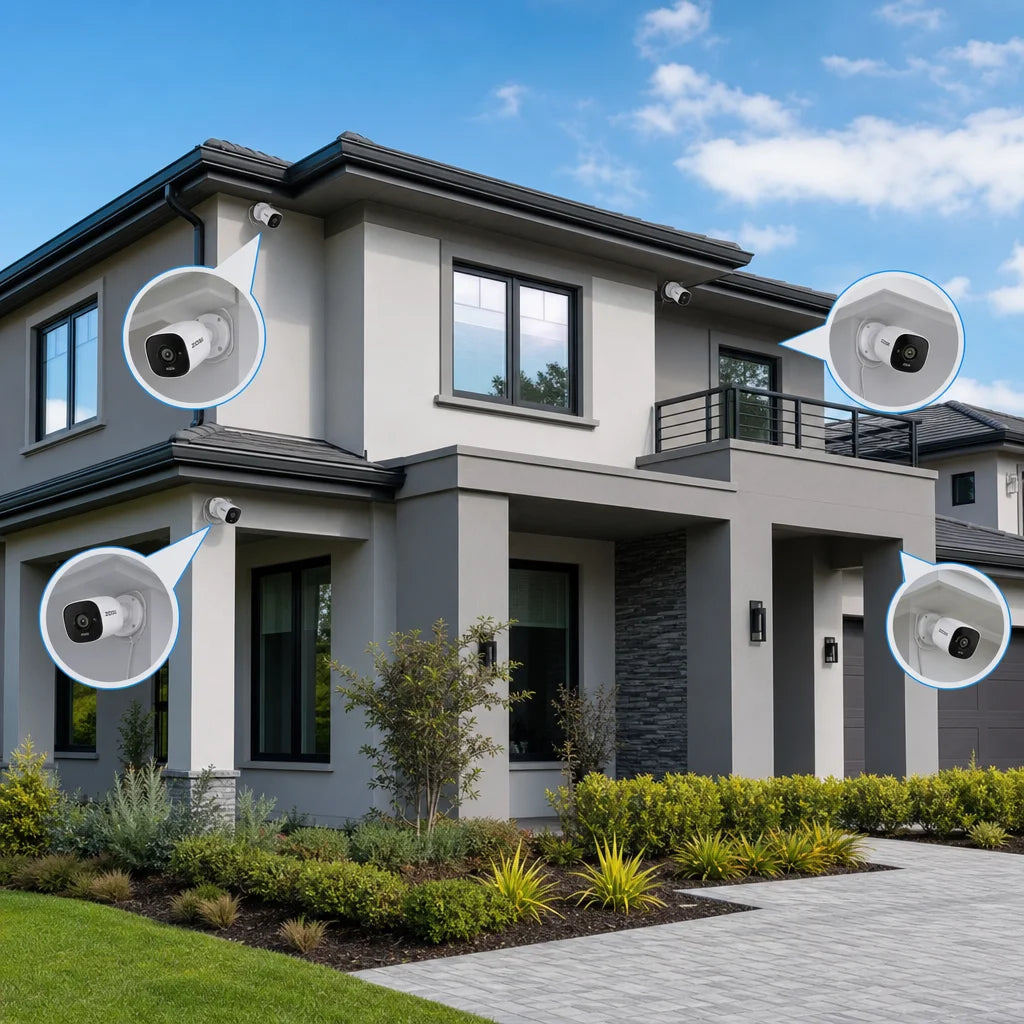 5MP Wired Security Camera Kit Lifestyle