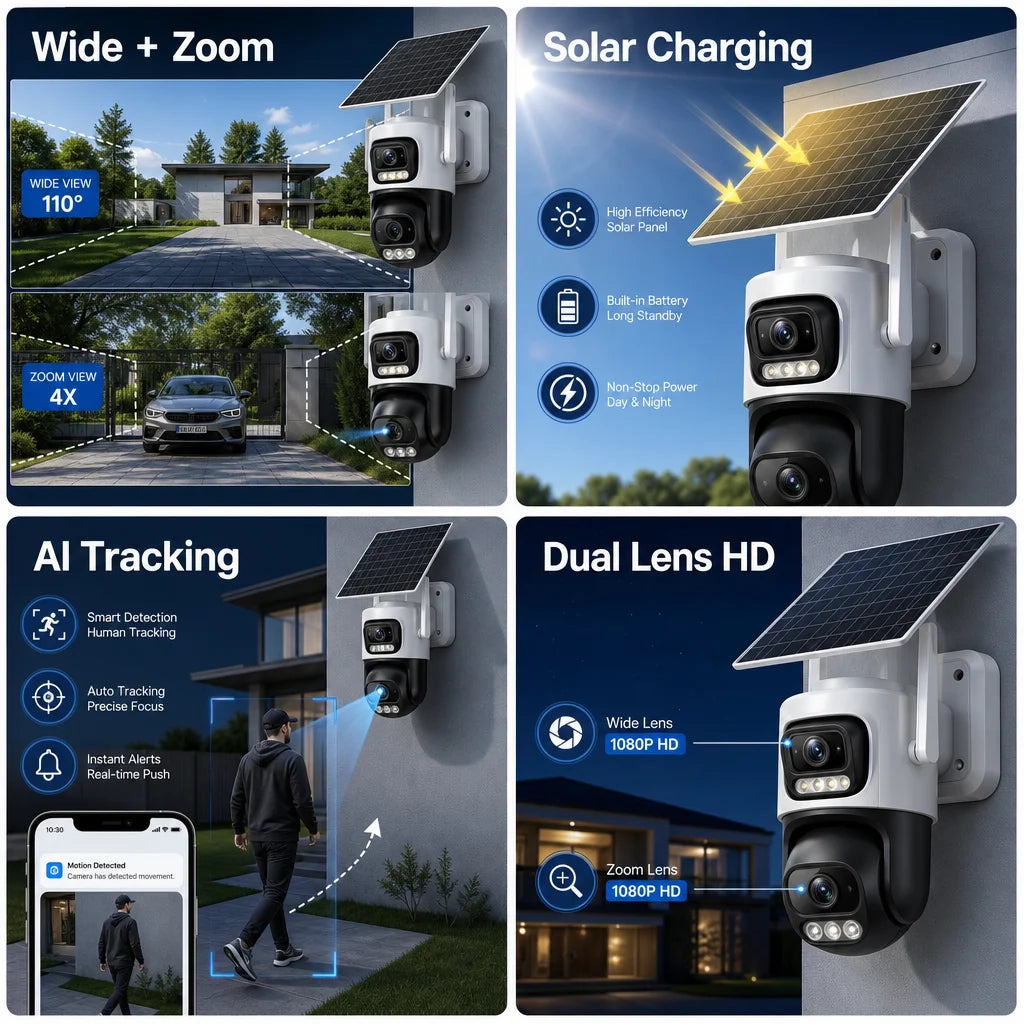 Dual Lens Solar Camera Features