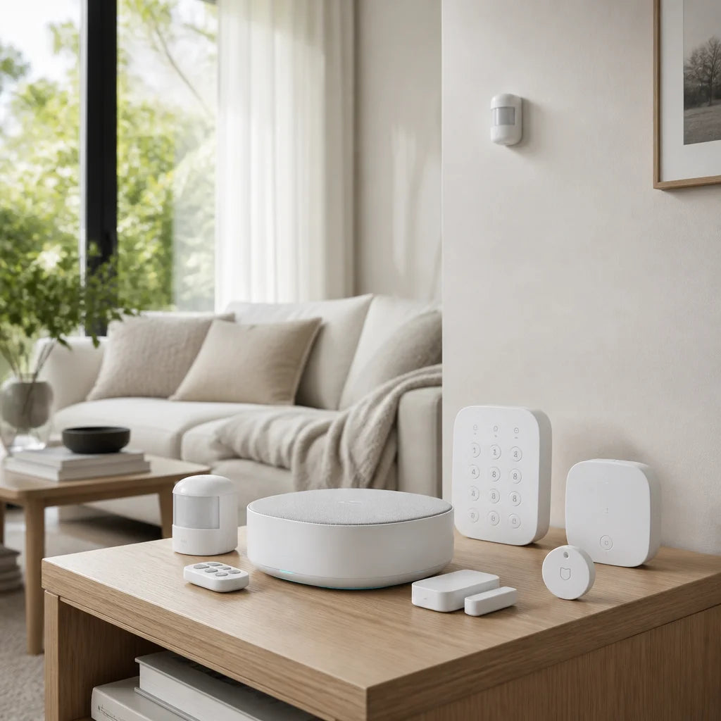 Wireless home alarm system installed in a home