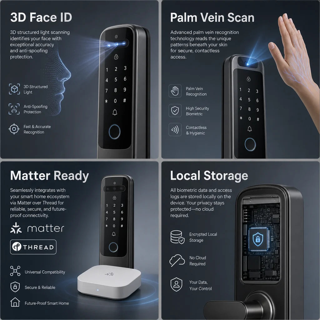 3D Face Recognition Smart Lock Features