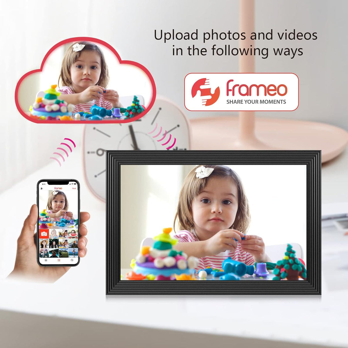 High-Resolution Digital Frame Top Electronic Frame With Video And Camera Features