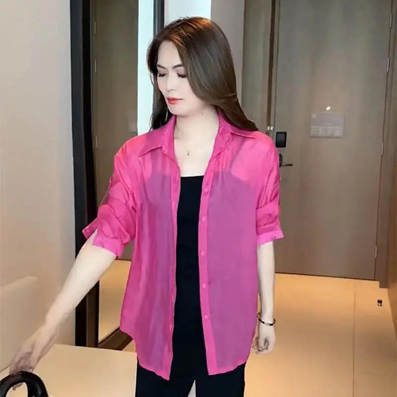 Plain Silk Chiffon Shirt