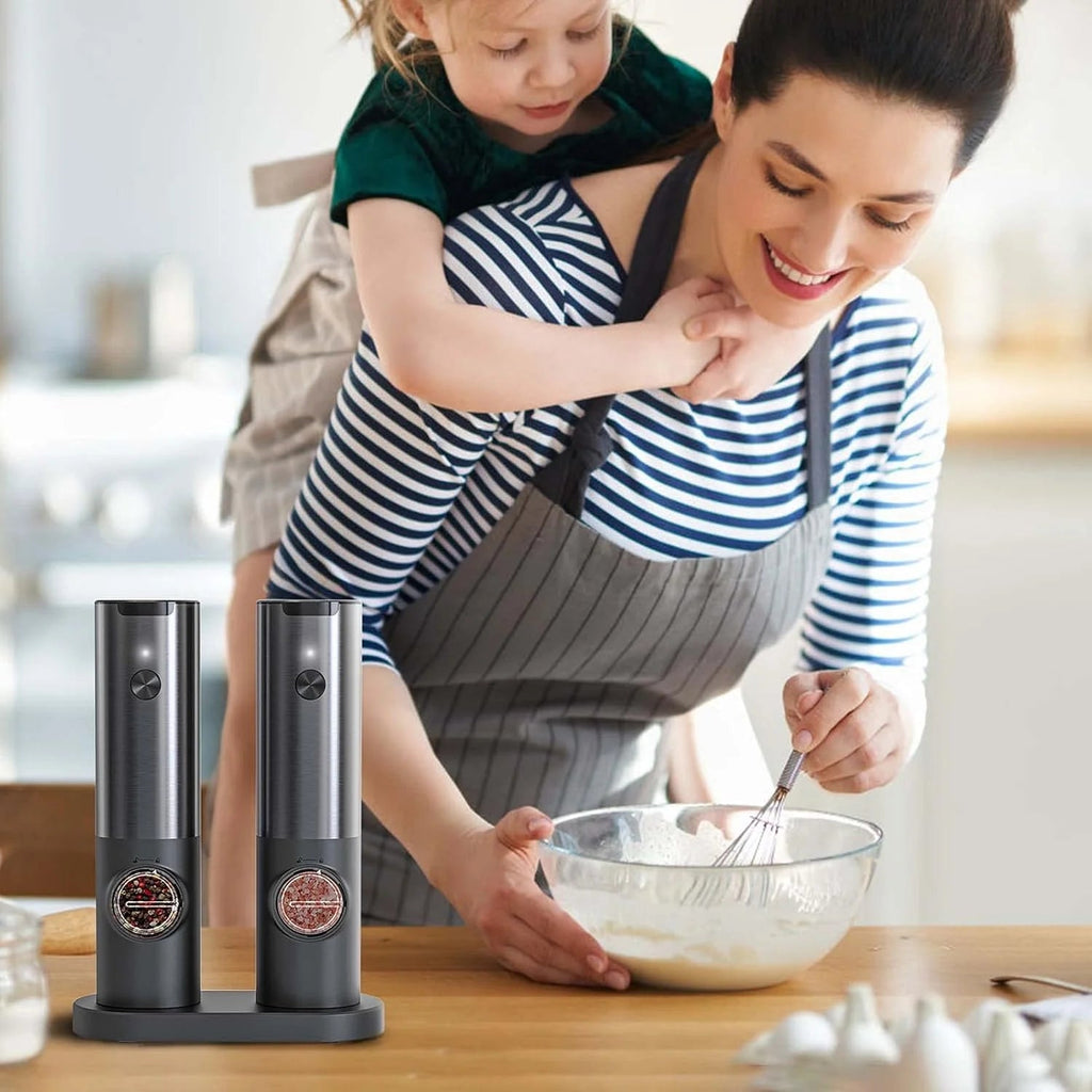 Elegant Electric Salt And Pepper Mill With Rechargeable Battery