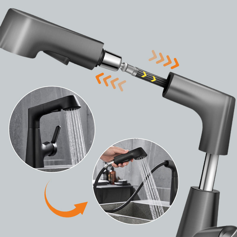 Single-Hole Basin Tap With Pull-Out Spray Head