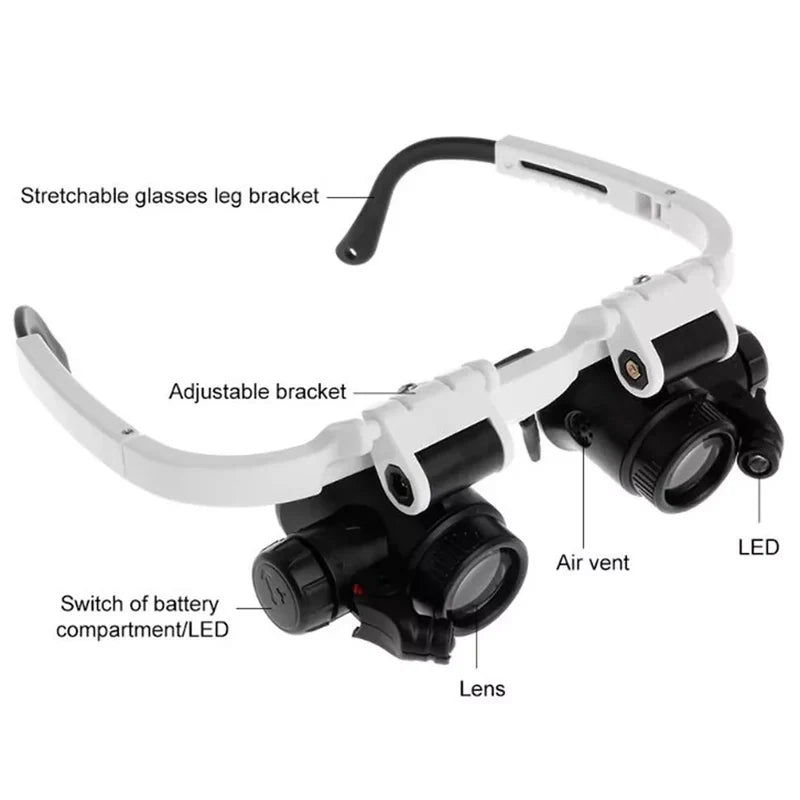 LED Glasses Magnifier 8x 15x 23x
