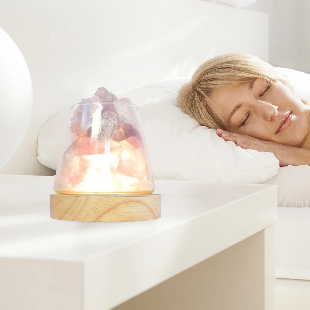 Himalayan Salt Lamp - Crystal Night Light & Essential Oil Diffuser