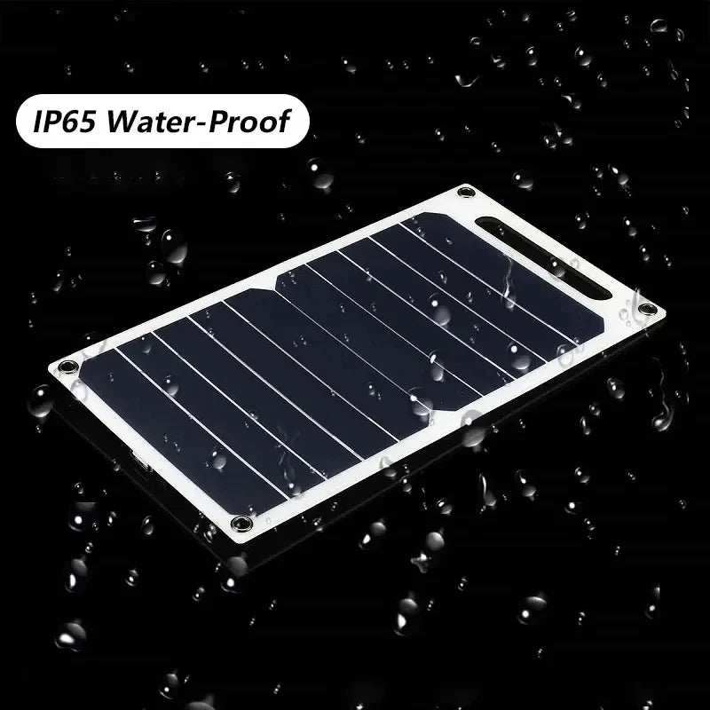 Solar Panel With Portable USB Battery, Waterproof