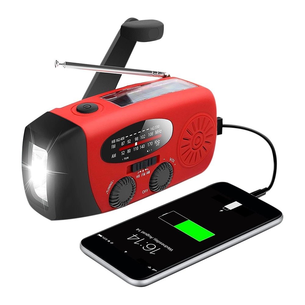 All-in-One Emergency Radio with Solar Power and Power Bank