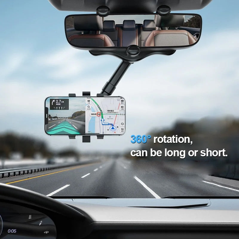 360° Rotating Multifunctional Car Mirror Phone Holder