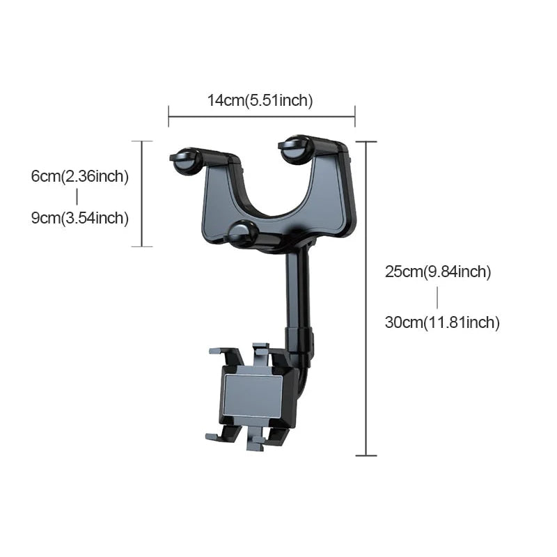 360° Rotating Multifunctional Car Mirror Phone Holder