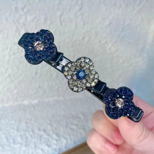 Sparkling Crystal Stone Braided Hair Clips