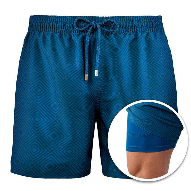 Beach shorts with lining