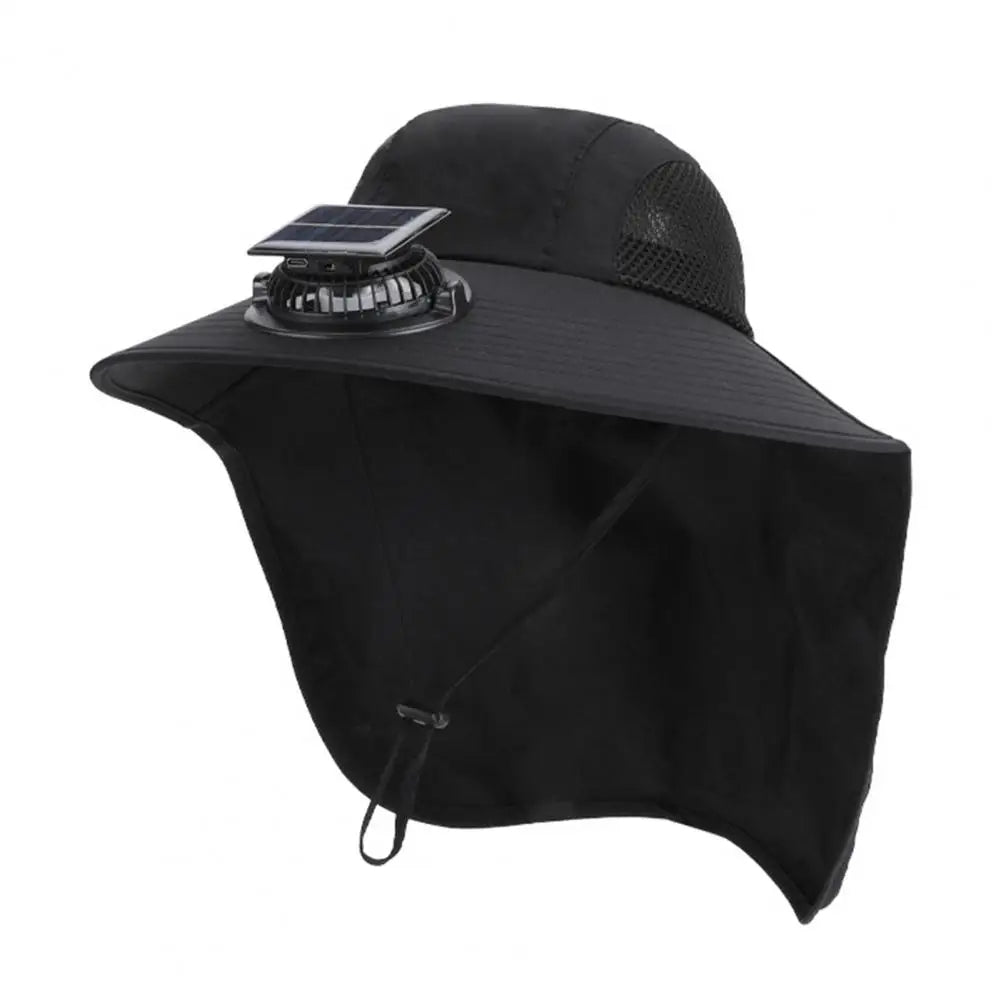 Solar Fan Hat with Wide Brim UV Protection