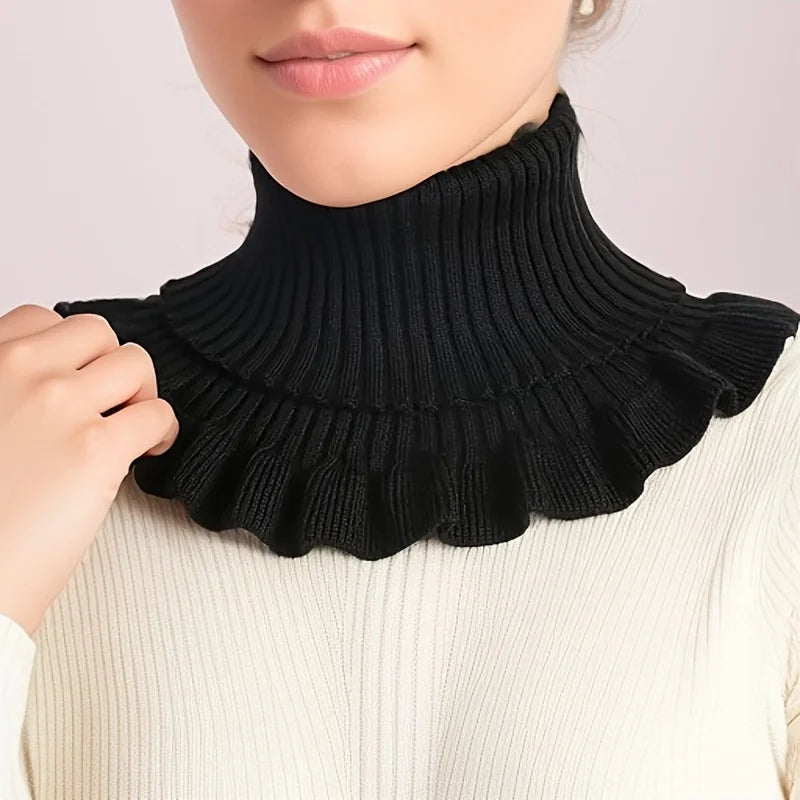 Elegant Knitted Turtleneck Neck Scarf for Women