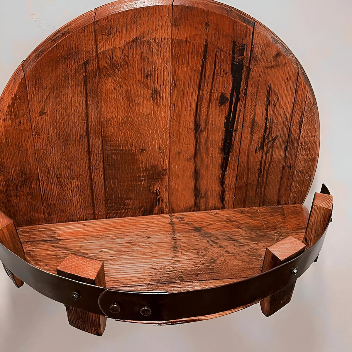 Bourbon Whiskey Barrel Shelf - Rustic Bar Accessories