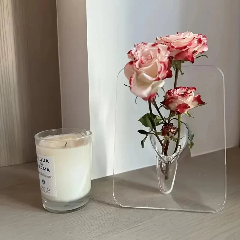 Modern Decorative Acrylic Picture Frame Flower Vase