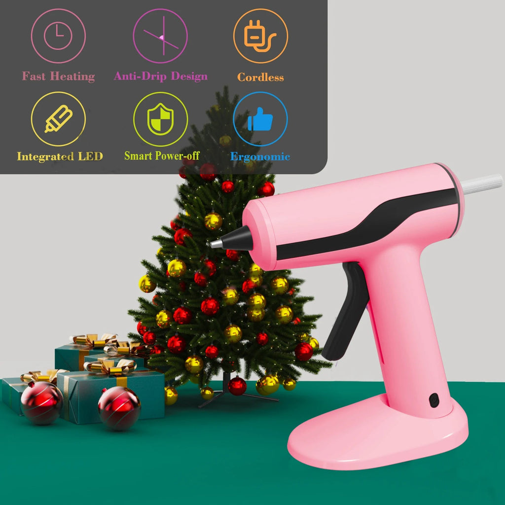 Cordless Hot Glue Gun Kit (Pink)