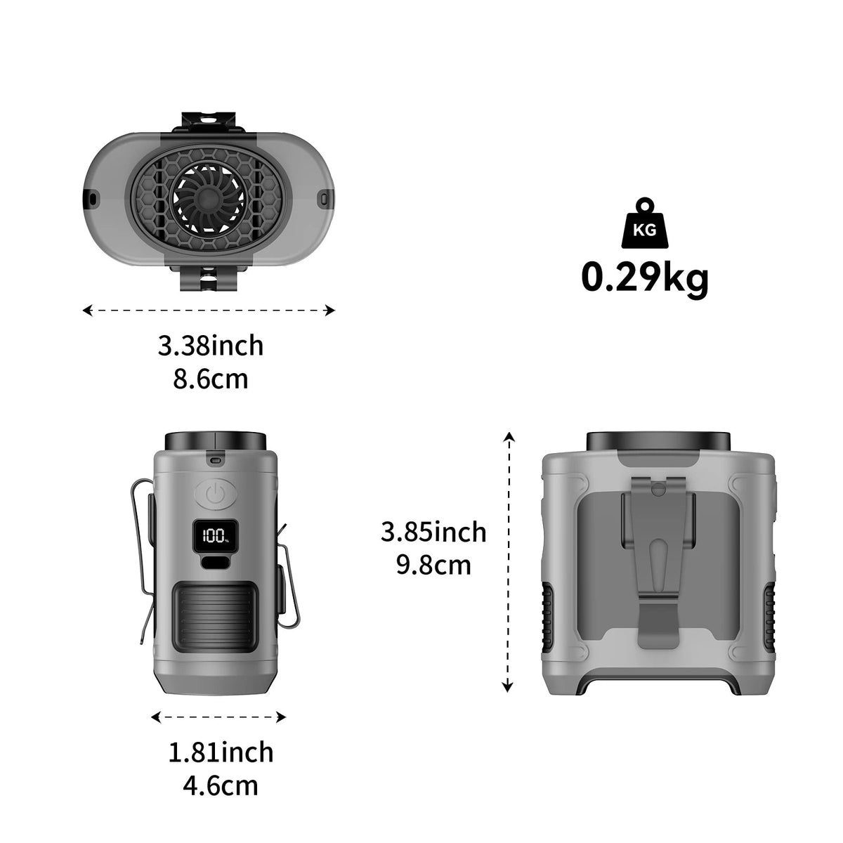 10000mAh Outdoor Portable Waist Fan