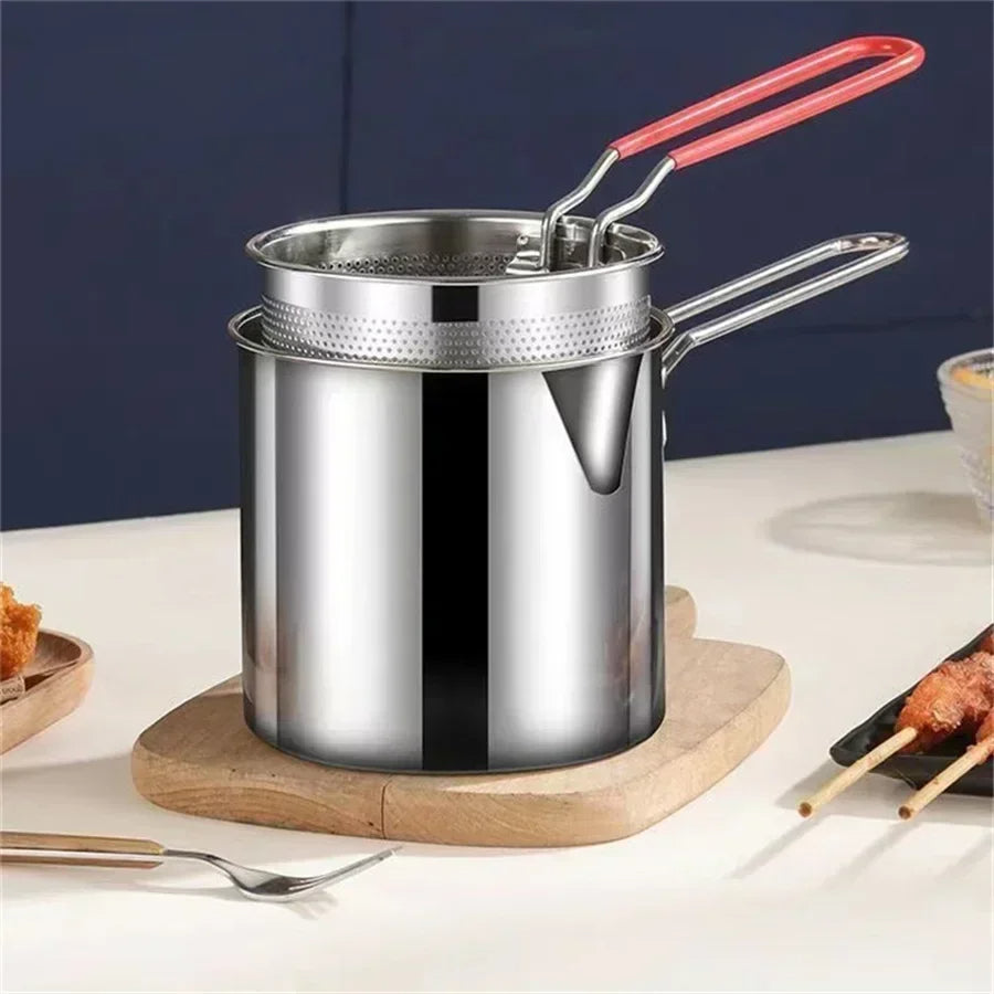 1200ML Deep Fryer Pot with Strainer