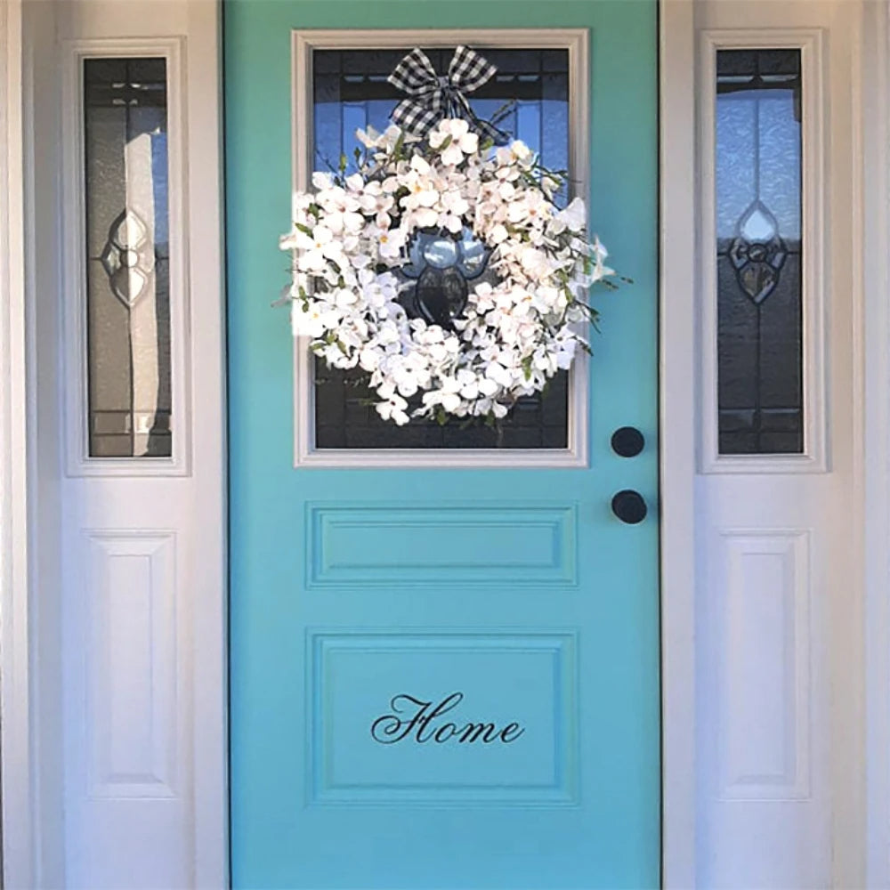 White Dogwood Flower Wreath